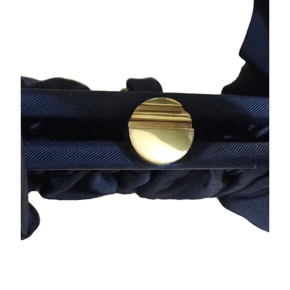 Vintage JR USA Julius Resnick Silk Blend Faille Navy Handbag Matching Coin Purse - Picture 8 of 16